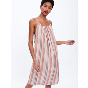 Zara Size S Sand Striped Rustic Dress